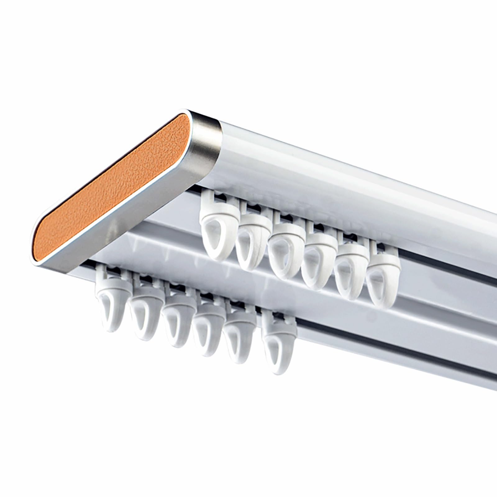 Rideau de plafond en aluminium à double rail pour salon, chambre à coucher, rideaux robustes pour douche de plafond suspendu de 1,7 m