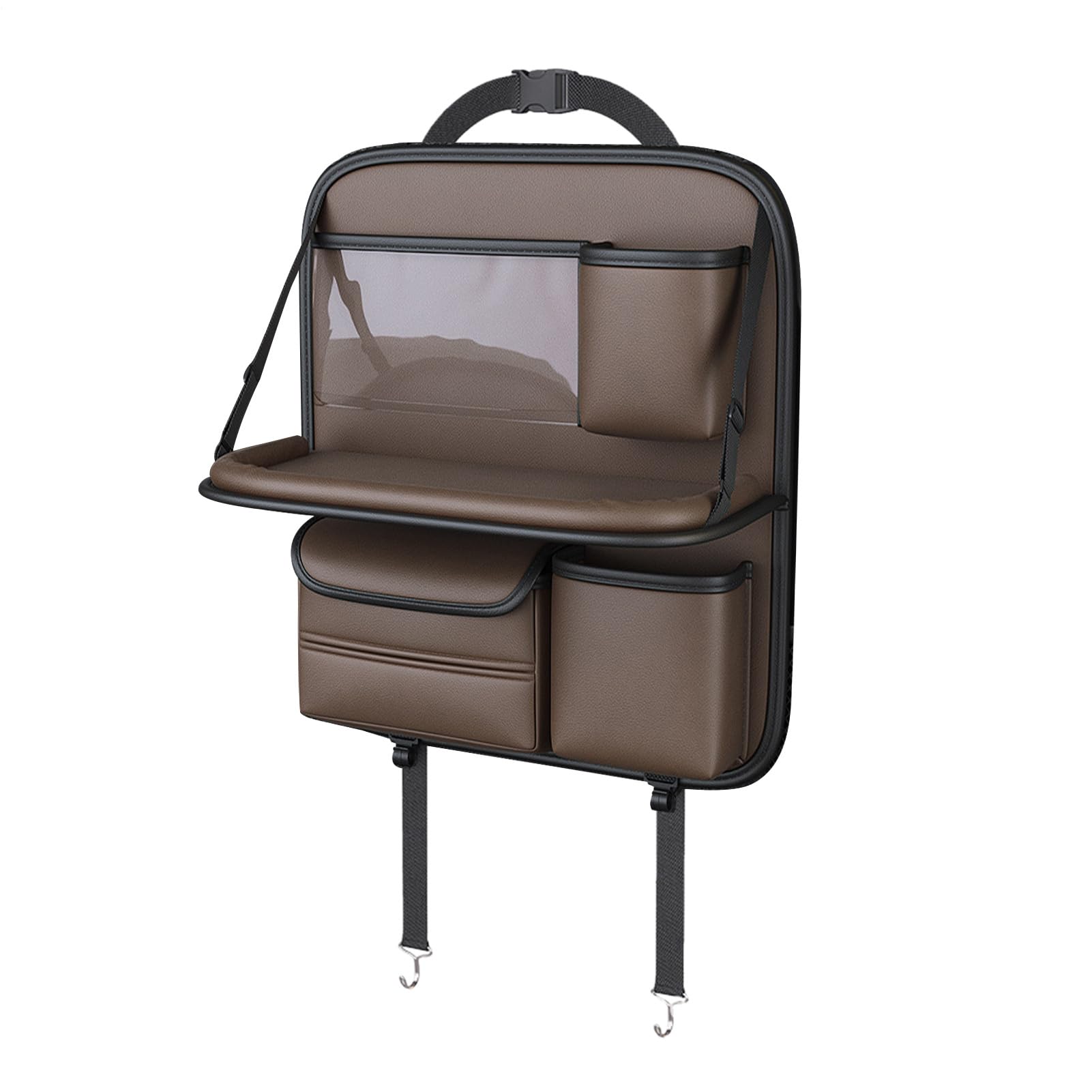 Opilroy dietro Organizzatore per seggiolino auto - Borsa portaoggetti | posteriore per seggiolino auto con piano pieghevole | Organizer per zaino con porta bicchiere, supporto per tablet, tasca