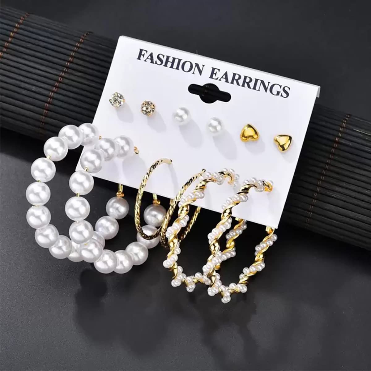 Set of 12 Plated Studs & Hoop Earrings