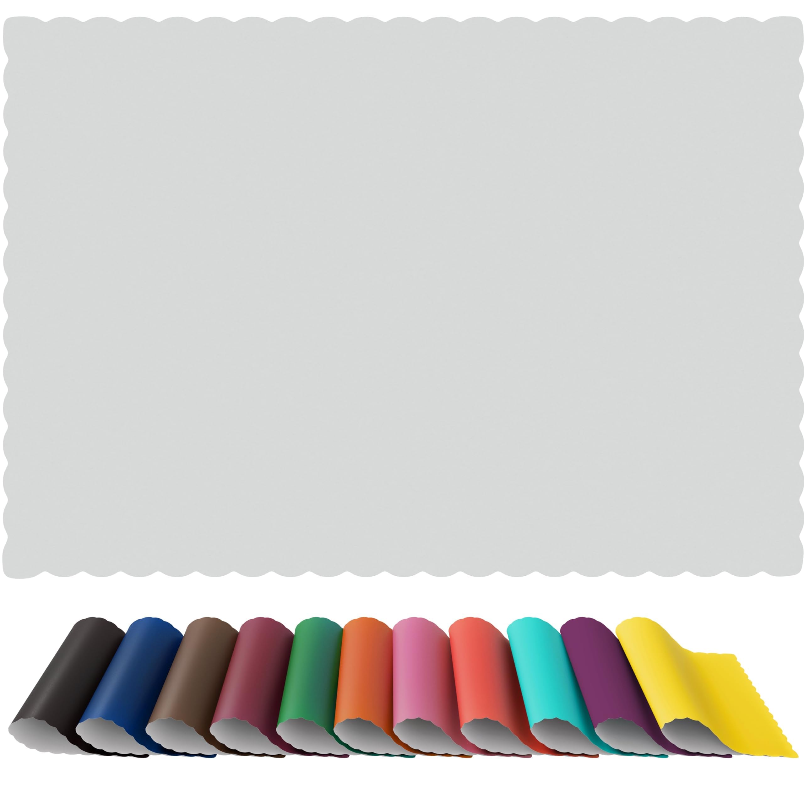 Paper Placemats - Disposable - Scalloped Edge (100, White)
