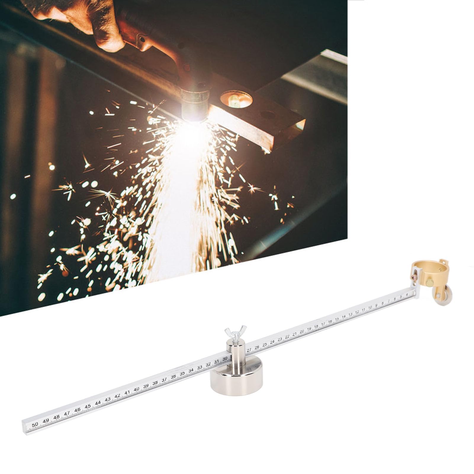Guide Circulaire de Coupe Plasma avec 6 Aimants Puissants et Rouleau de Coupe en Alliage d'Aluminium 50cm pour le Métal