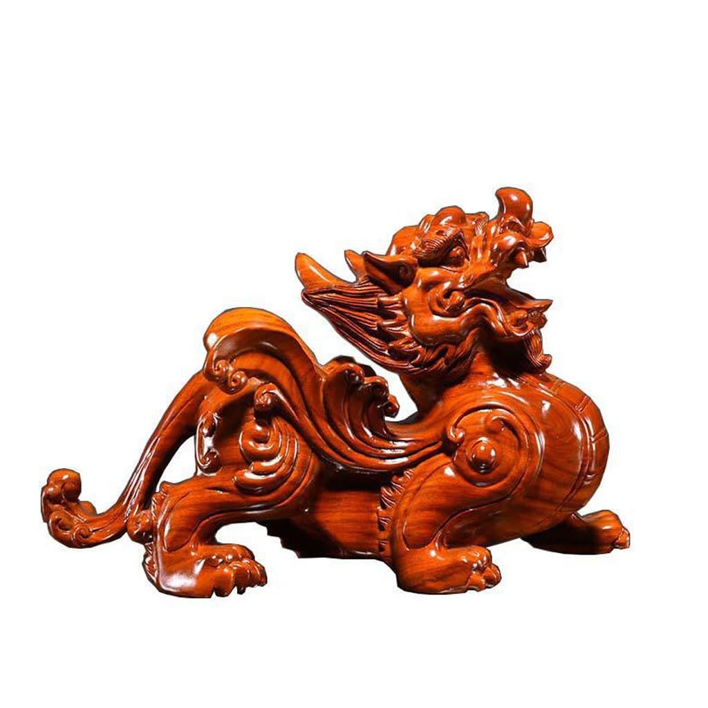 ATREDESES Office Decor Wood Carving Brave Ornament Solid Wood Brave Home Office Entrance Decoration Home Decor(5.9in)