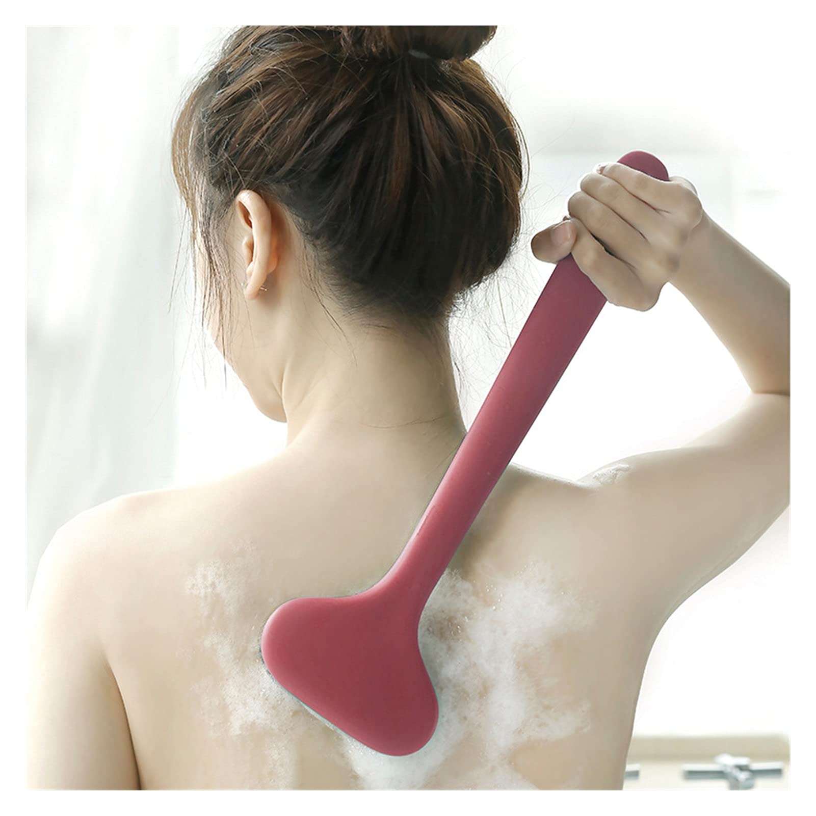Ducha Baño Cepillo de Ducha con Mango Largo Accesorios de baño Masaje Frotamiento Cuidado de la Piel Limpieza de Ducha Exfoliación Limpieza de cutículas Cepillo de baño (Color: Amarillo) (Ve