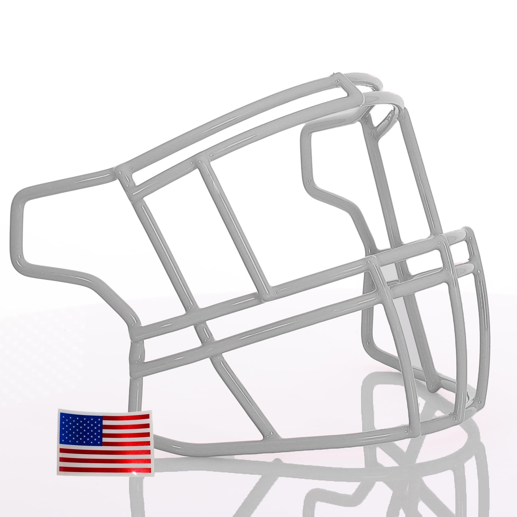 Green Gridiron - SF-2EG-II for Riddell SpeedFlex + Chrome US Flag Helmet Decal (Light Grey)