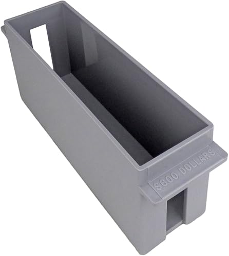 Bandeja de almacenamiento de plástico para monedas enrolladas de capacidad adicional, dólar entero, gris (5 bandejas)