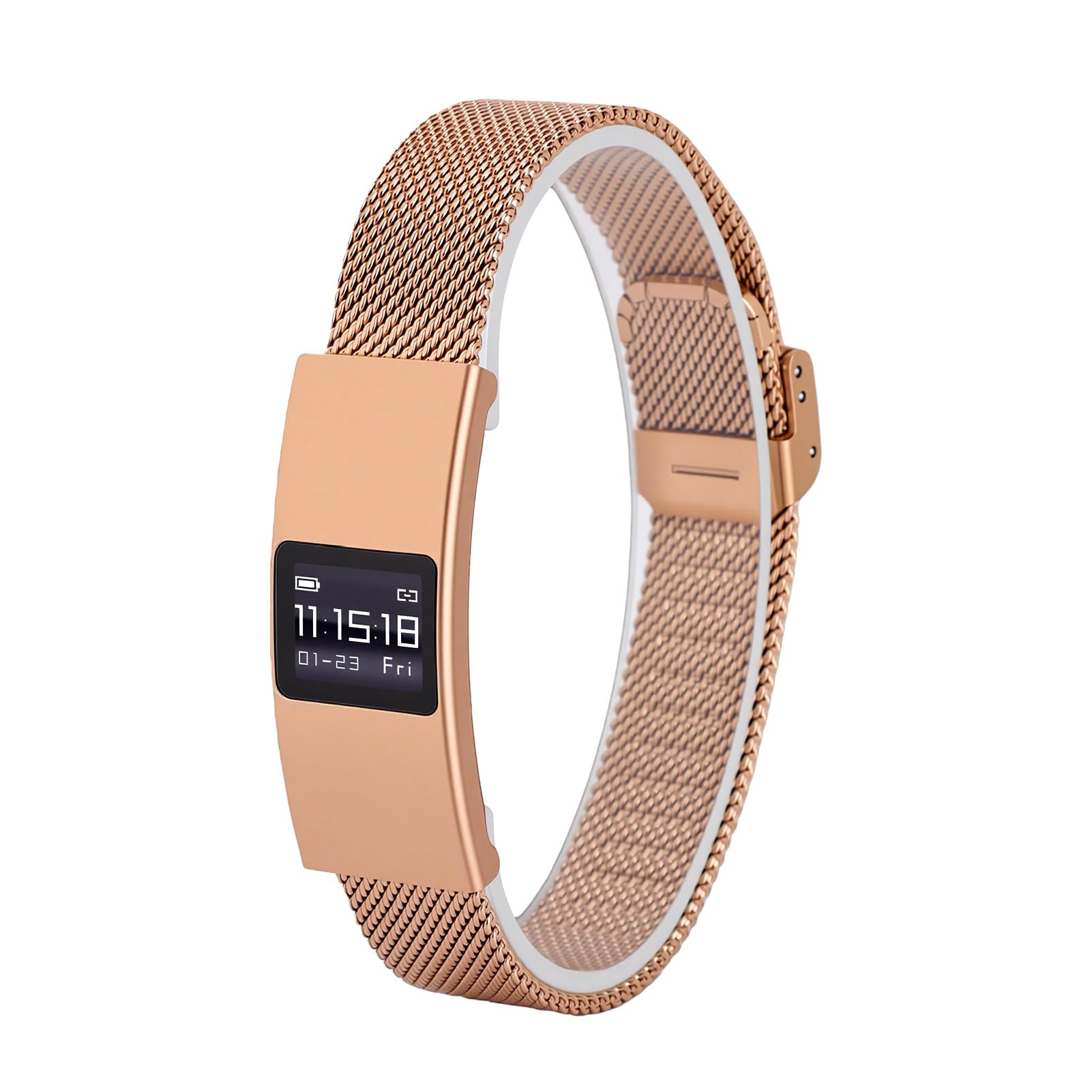 Dpofirs Braccialetto Smart Indossabile, Tracker attività Fitness per Donna e Uomo, Cinturino Regolabile in Acciaio Inox, for Sport Quotidiano e Allenamento