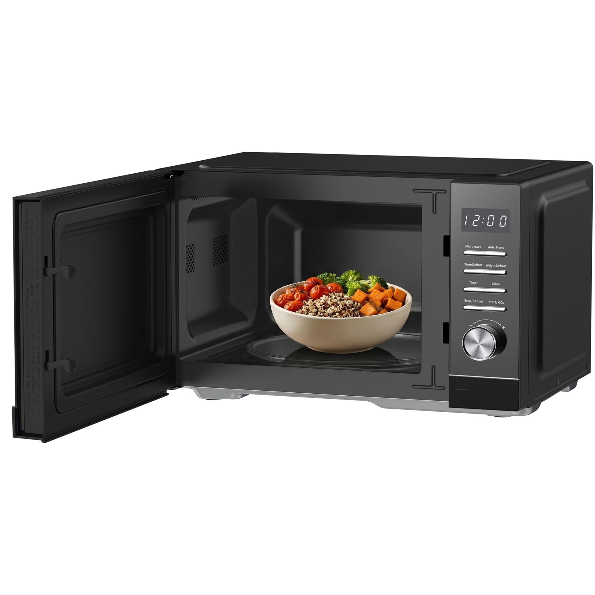 HMW-MD25DMRBK Mechanischer Mikrowellenherd, 25 l, 800 W Aufsatz-Mikrowelle mit 5 Leistungsstufen, Timer, Auftaufunktion, schwarzes Finish, 28,5 cm Drehteller, 3 Jahre Garantie (Mirror Black)