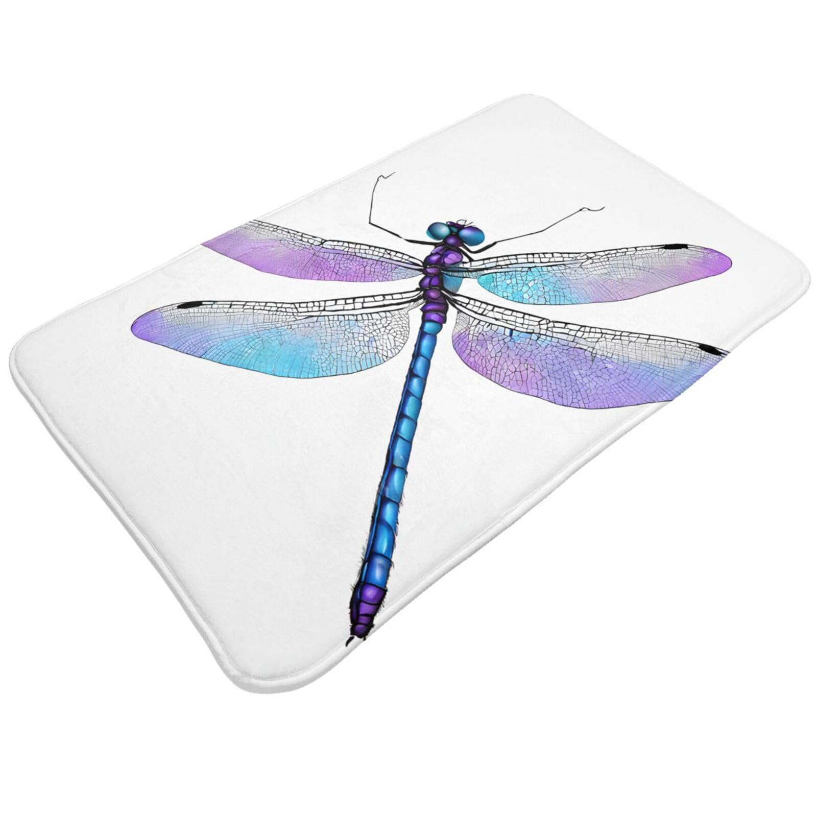 Dragonfly Print Print Living Room Bathroom Kitchen Anti Slip and Absorbent Carpet, Indoor Entrance Door Muddy Floor Mat, Ultra Soft Washable Carpet 21x31.5 Inches