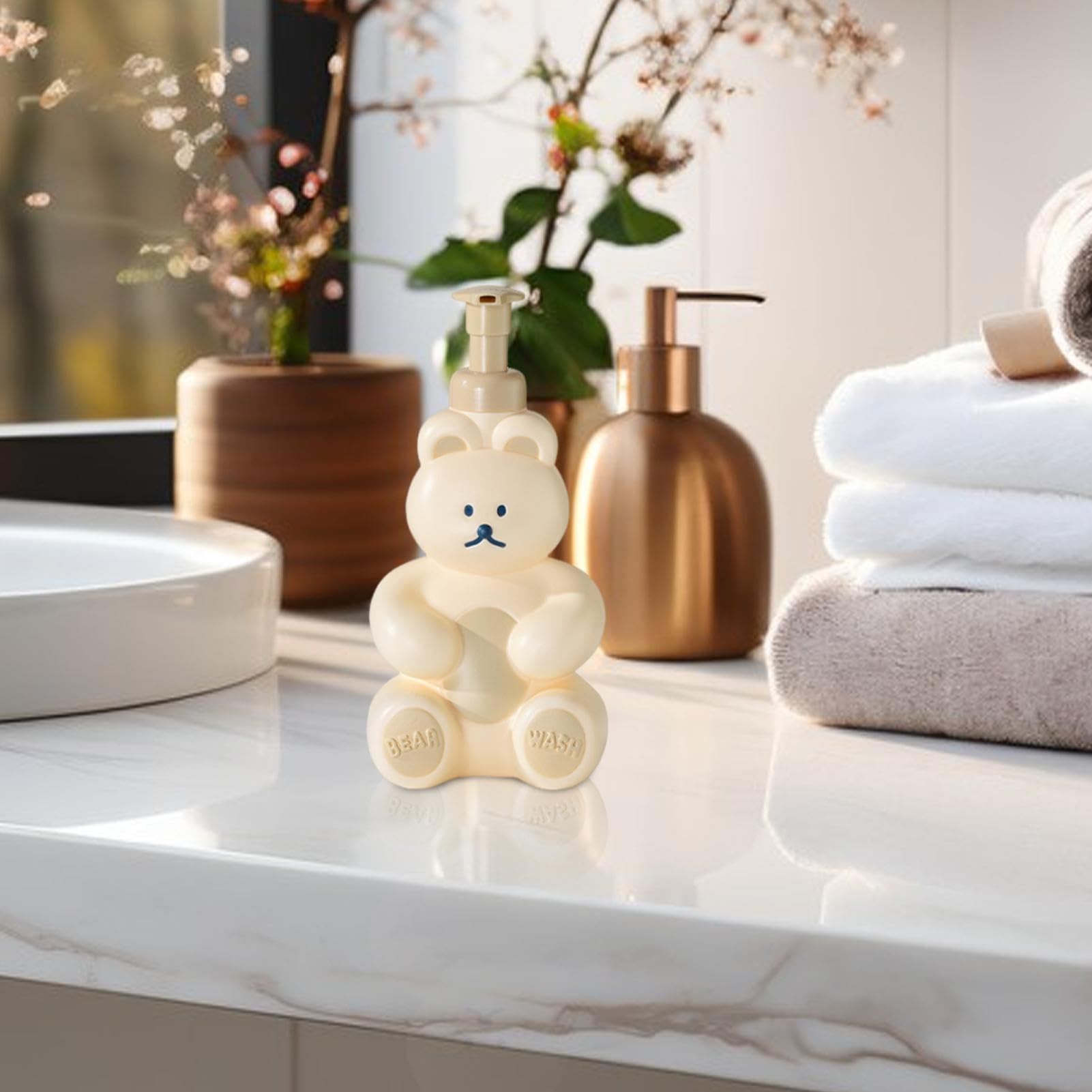 Amazon｜Ruwshuuk 泡ディスペンサー | 500ml クマの形をした漫画の