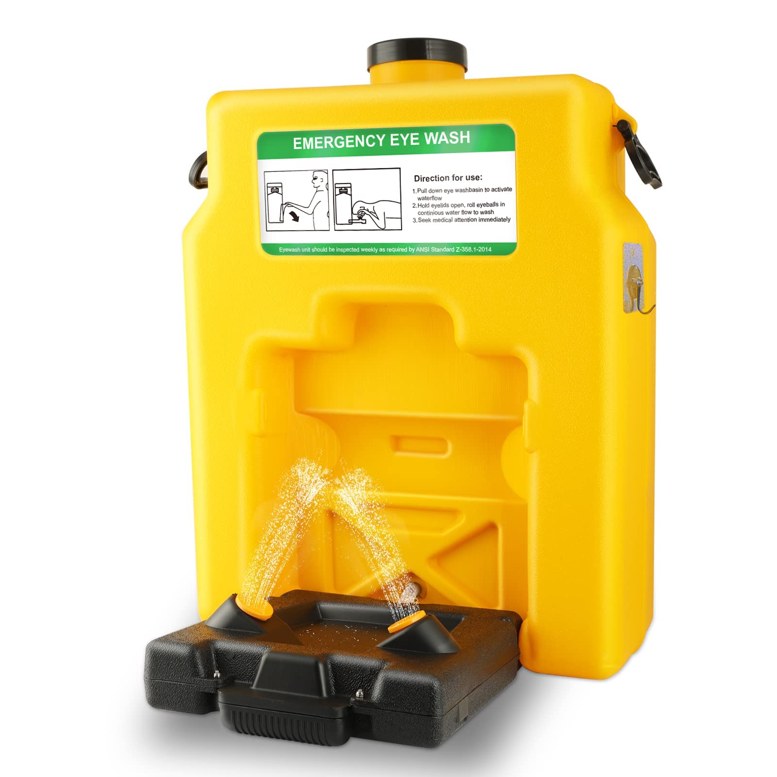 Portable Eye Wash Station 14gal, Wall Mount Eyewash Station OSHAApproved, Emergency Eye Wash