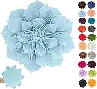 Vista 7 de Fennco Styles Almohada decorativa de pétalos en forma de corazón 3D hecha a mano con relleno redondo de 13 pulgadas, almohada floral aguamarina