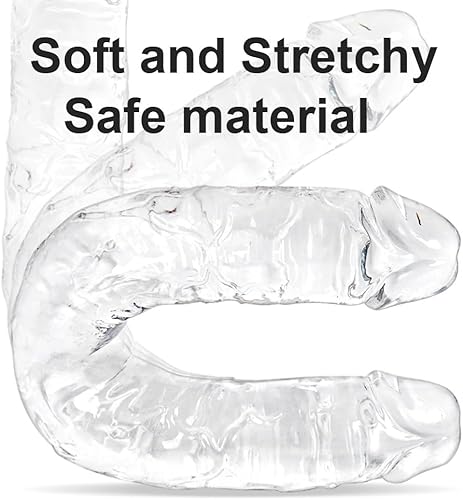 Miniatura 29 de Consolador realista de doble extremo de 13 pulgadas, consoladores flexibles y transparentes, pene largo para juego anal lésbico de doble cara