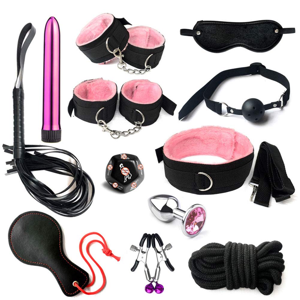 Lovers Game Leather Toy Équipement Confortable Ensemble d'outils réglables de 12 pièces, adapté aux débutants