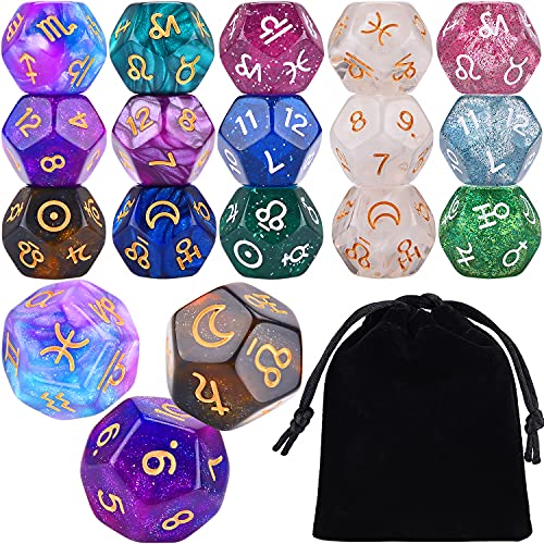 6-Sets-Astrology-Dice-Signs-Planets-Numbers-12-Sided-Dice-Divination-Tool