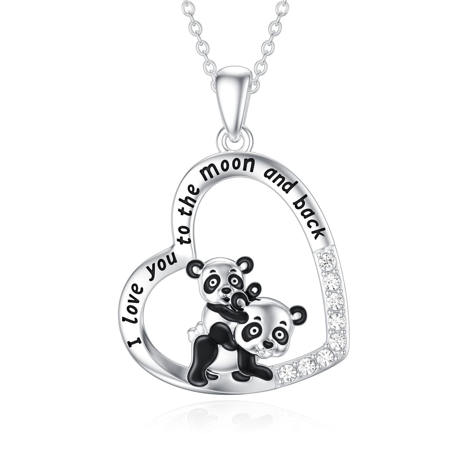 enjoylifecreativeDinosaur Dragon Sloth Panda Necklace for Women Girls Sterling Silver Animal Mother and Daughter Pendant Necklace Birthday Mothers Day Jewellery Gifts for Mum Daughter