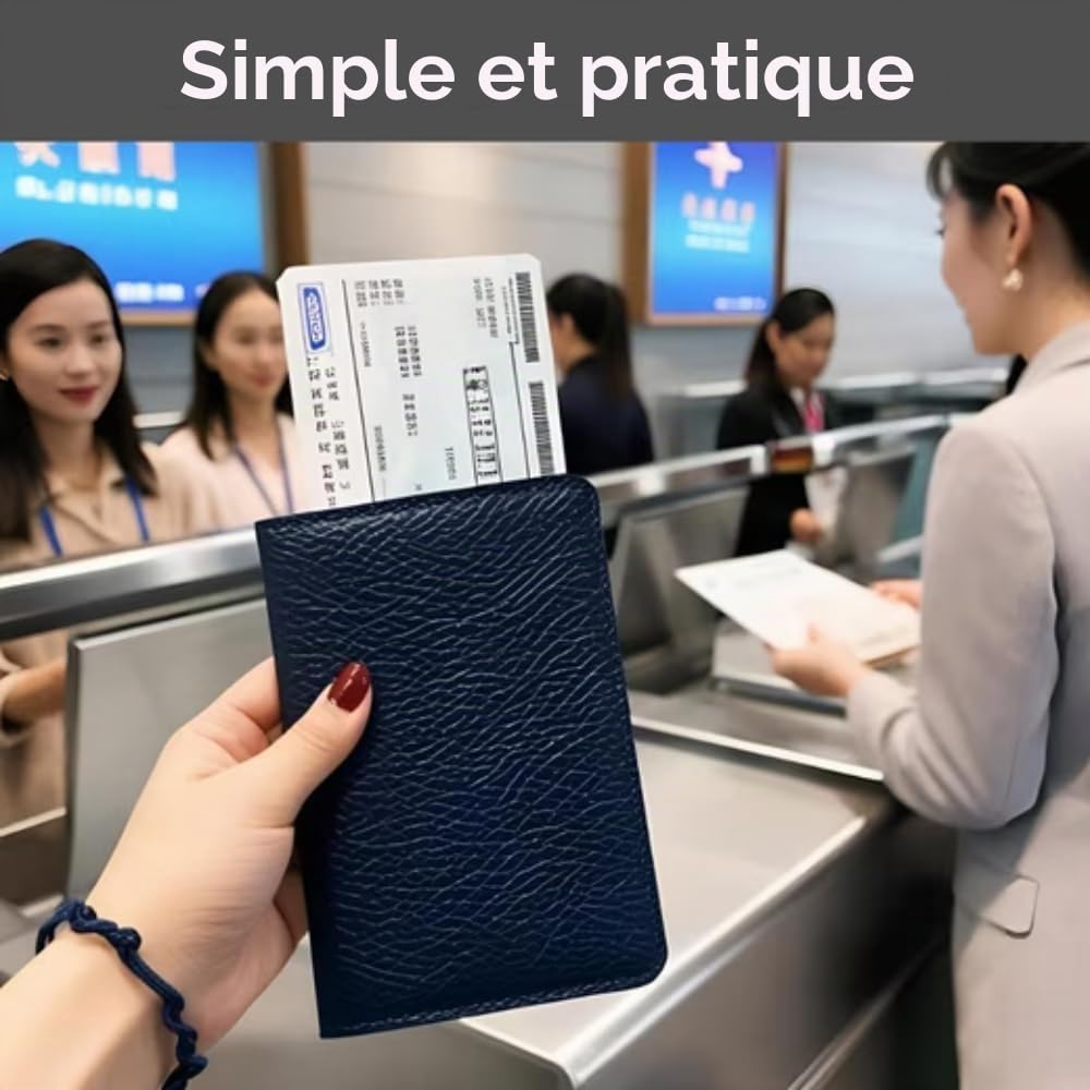 FOMAX Étui de protection en cuir véritable pour passeport, 100 % cuir, élégant, pour voyage, noir, classique