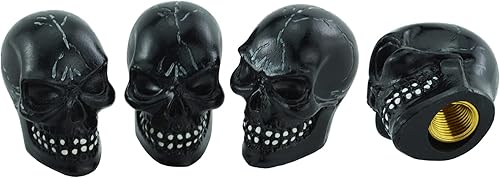 Abfer Tapa de Válvula de Calavera para Neumáticos, Cubierta de Vástago de Aire para Ruedas, Accesorios de Decoración para Coche, Compatible con la