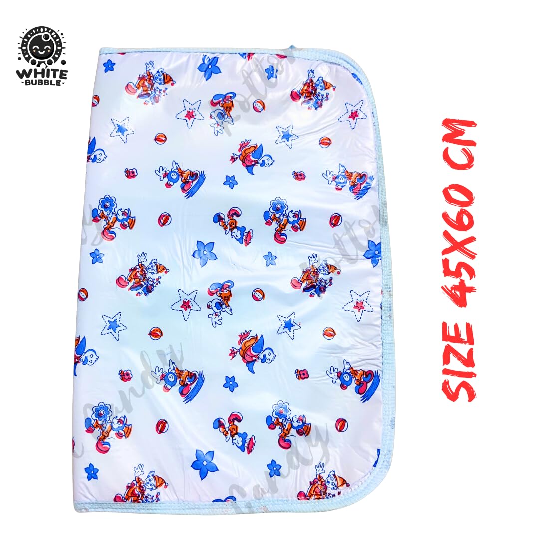 White Bubble Reusable Waterproof Baby Sheet - Anti-Piling, Cotton Bed Protector 3