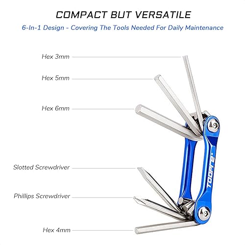 Miniatura 3 de Mini kit multiherramienta para bicicleta, 6 en 1, herramienta ligera de acero inoxidable con llave hexagonal de 3/4/5/0.236 in y destornillador