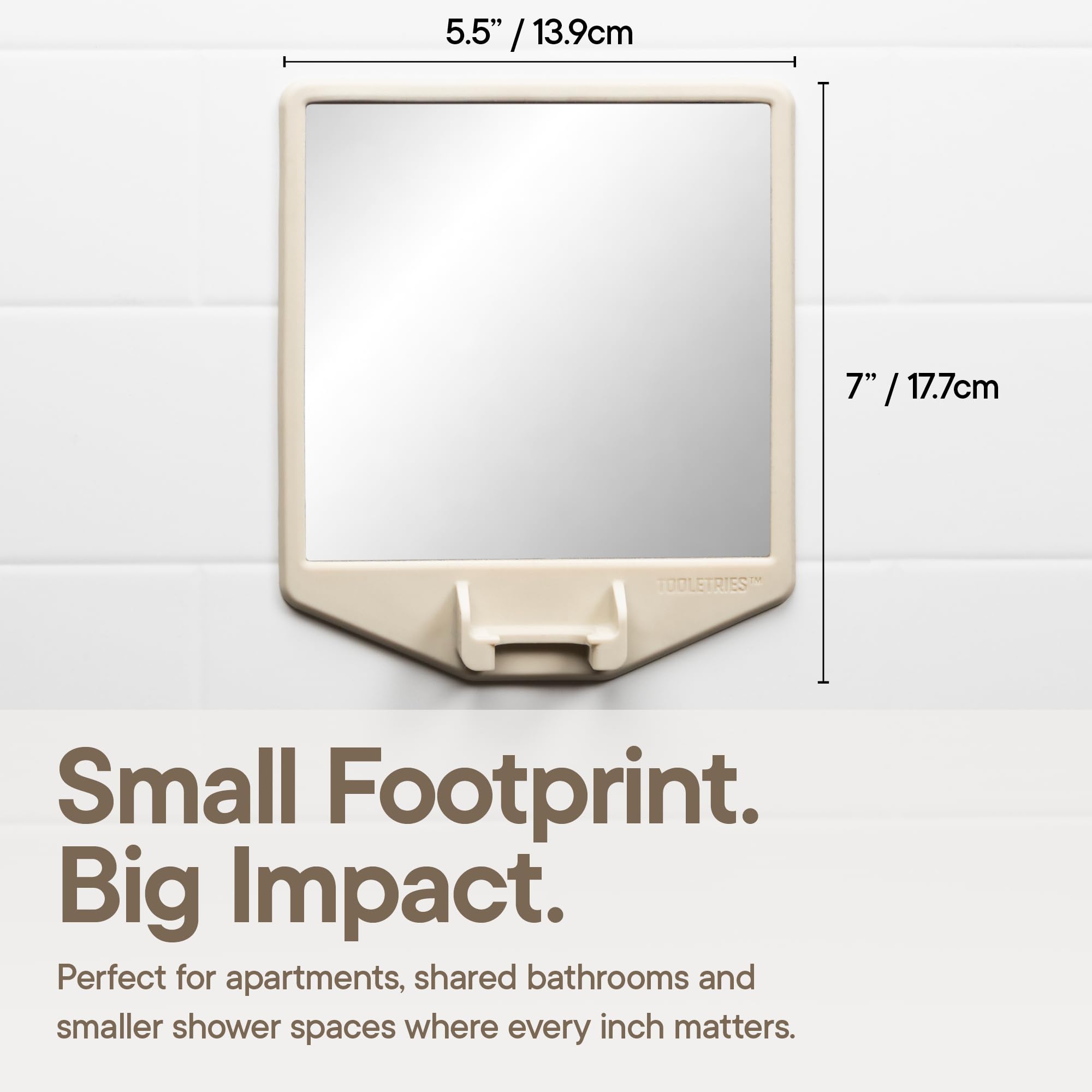 TOOLETRIES The Joseph Fog-Reducing Shower Mirror with Razor Holder