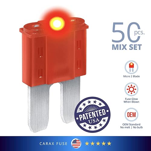 Miniatura 9 de CARAX Fusible incandescente  Fusible premium estándarhoja regular ATCATOATS  50 piezas  Kit surtido  Fusible automotriz LED resplandor al soplar