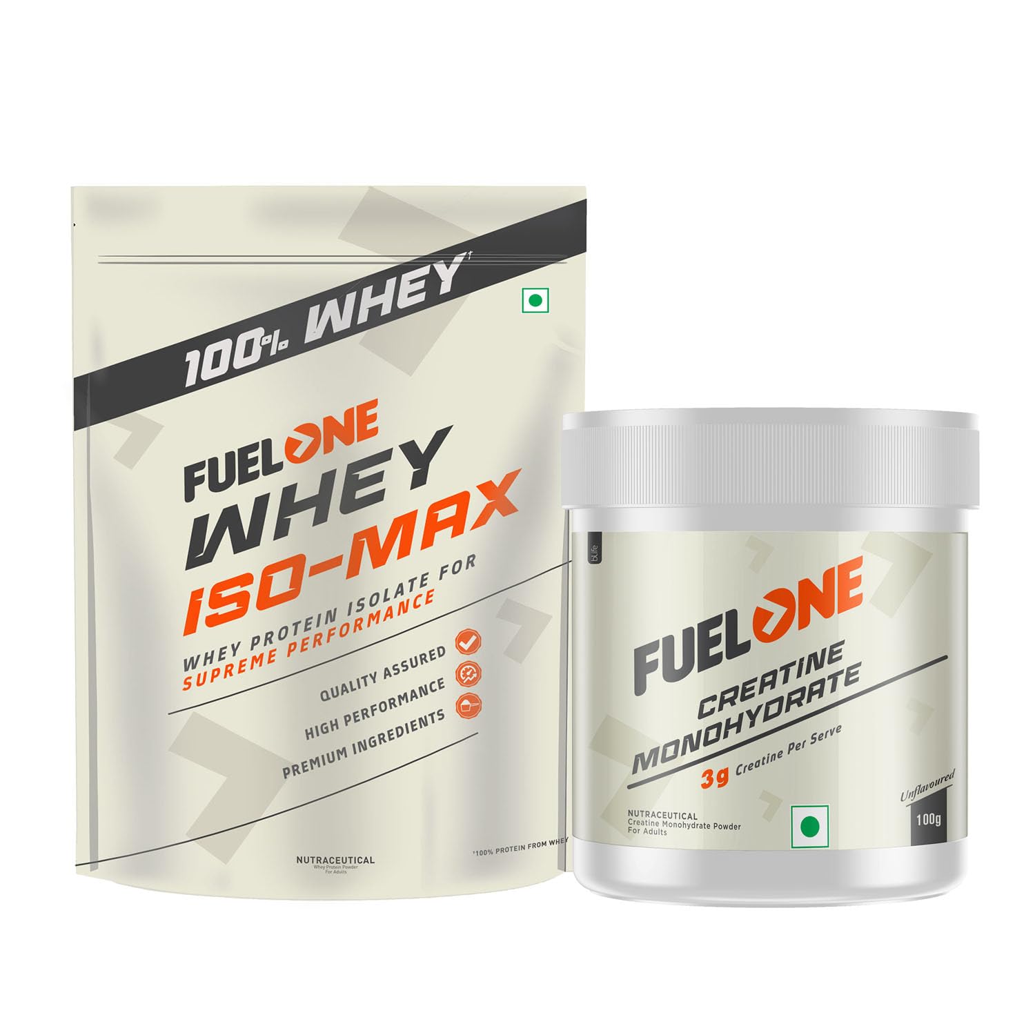 Whey Iso-Max (Chocolate, 1kg / 2.2lbs) | Whey Protein Isolate | 28g Protein & Creatine Monohydrate (Unflavoured,100g, 33 Servings) | Combo Pack