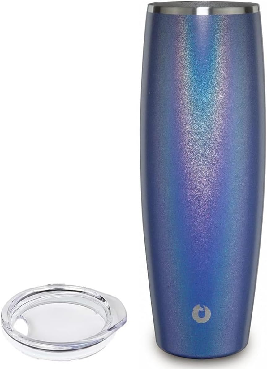 Snowfox Insulated Beer Glass, Premium Vacuum Insulated Stainless Steel for Cold Drinks, Guiness Glass, Lightweight Pint Glass, Gift for Men, Home Bar Accessories, 23.9oz, Shimmer Blue