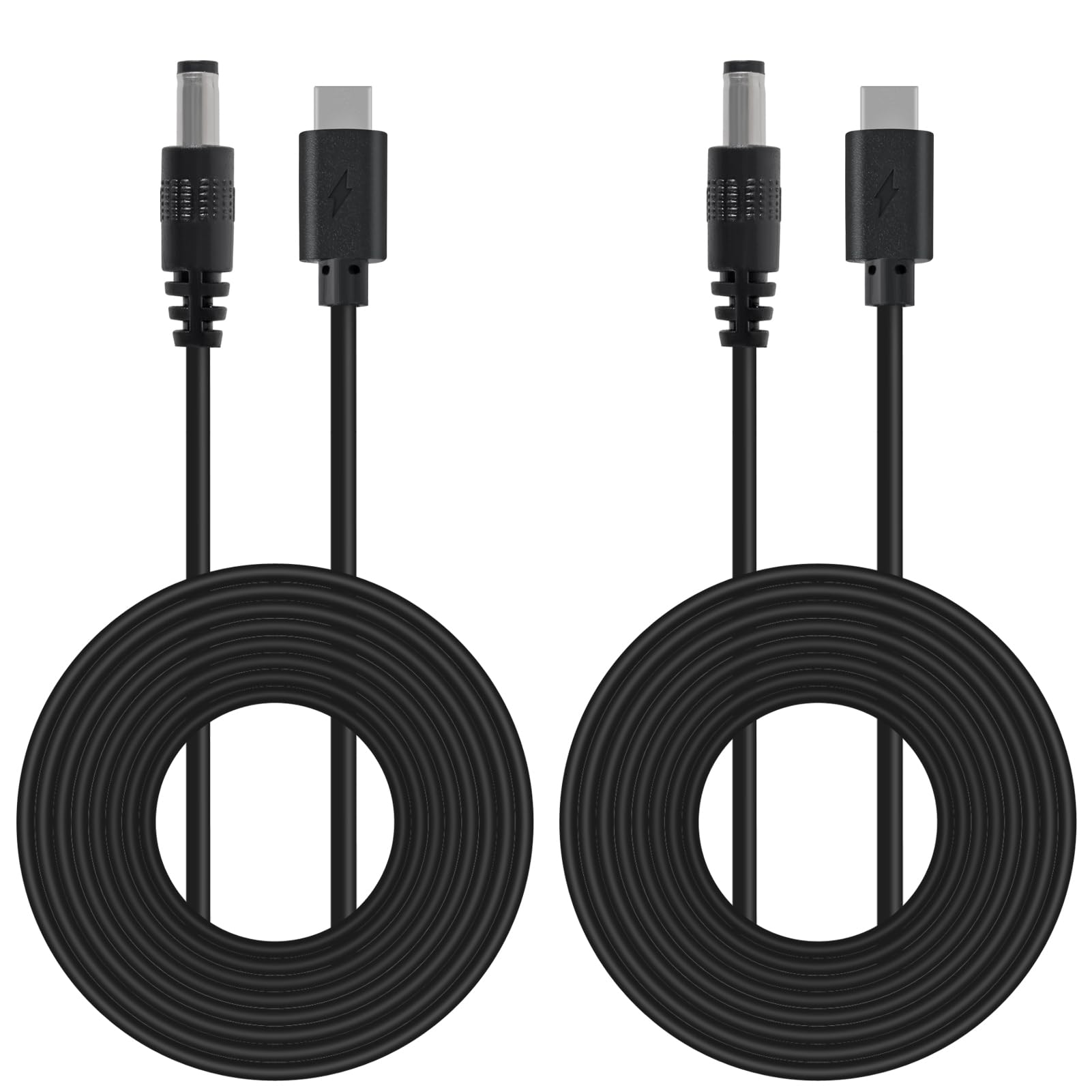 AITRIP 2PCS DC to Type C USB PD 9V 12V 15V 20V 5.5x2.1mm 2.5 Power Supply Cable for Wireless Router Laptop LED Strip Speaker CCTV Camera (20V)