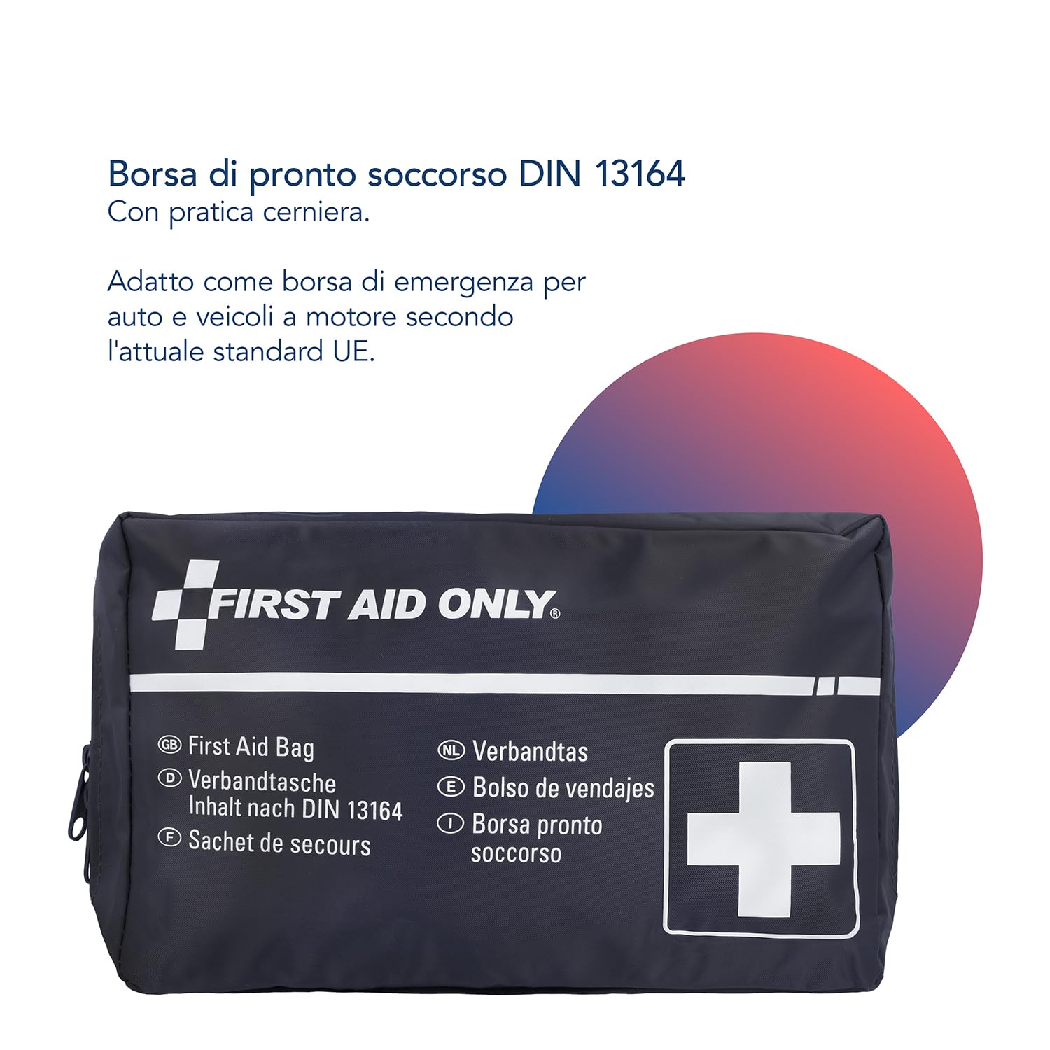 First Aid Only Borsa di pronto soccorso auto DIN 13164 Kit emergenza