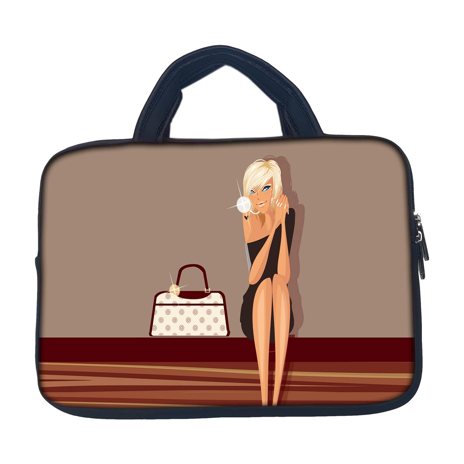 TheSkinMantra Chain Laptop Sleeve Bag Compatible with Laptop/Macbooks/Chrombook/Notebook/Zbook (15.6 Inch (Handle), Sophisticated Woman) (B01D7JBY28) Amazon Price History, Amazon Price Tracker