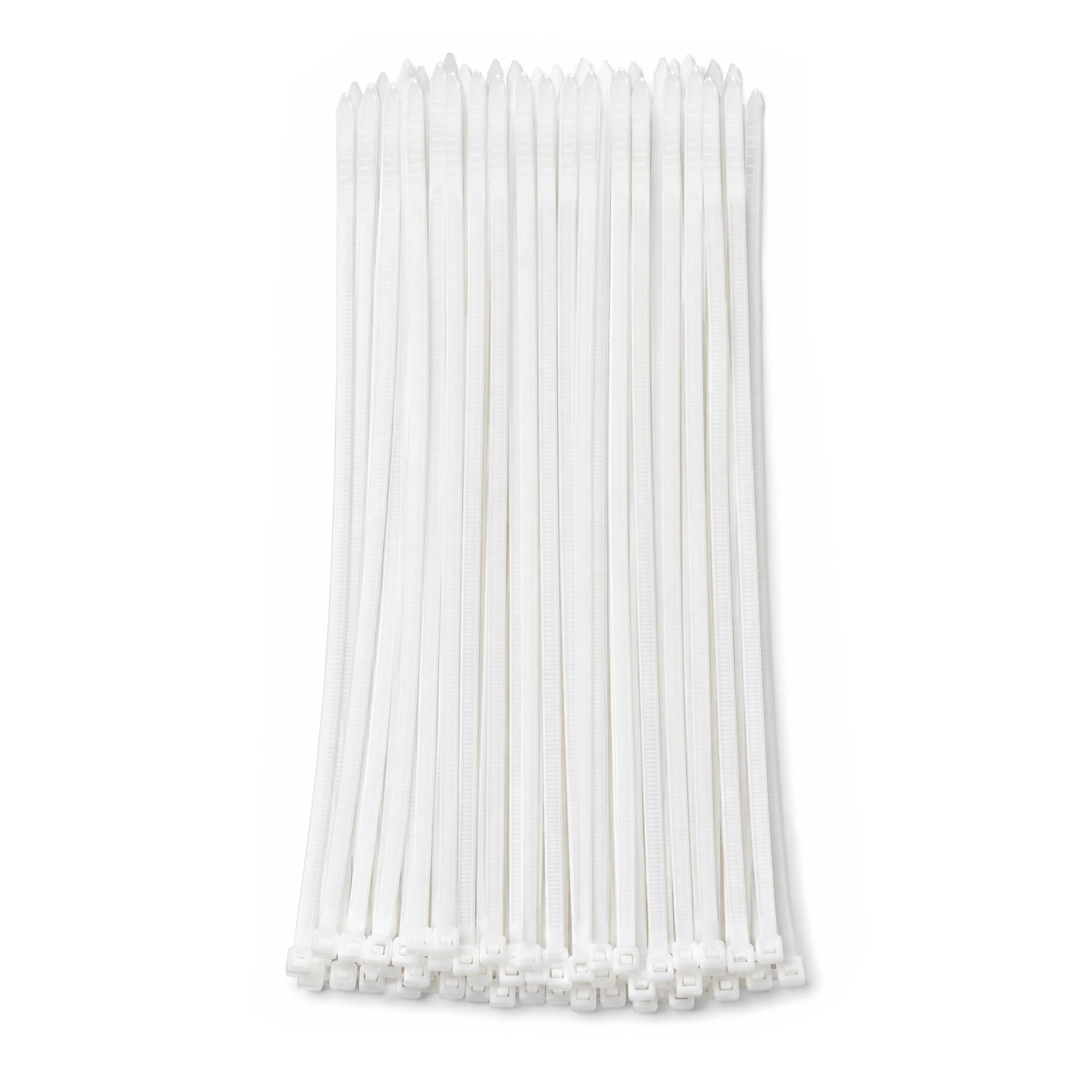 Kaximon White Cable Ties Clear 300Mm X 4Mm (100 Pack), Plastic Zip Ties | Heavy Duty Nylon Ties With 40Lbs Tensile Strength, Self-Locking Plastic Long Wire Wraps For Office, Household And Outdoor