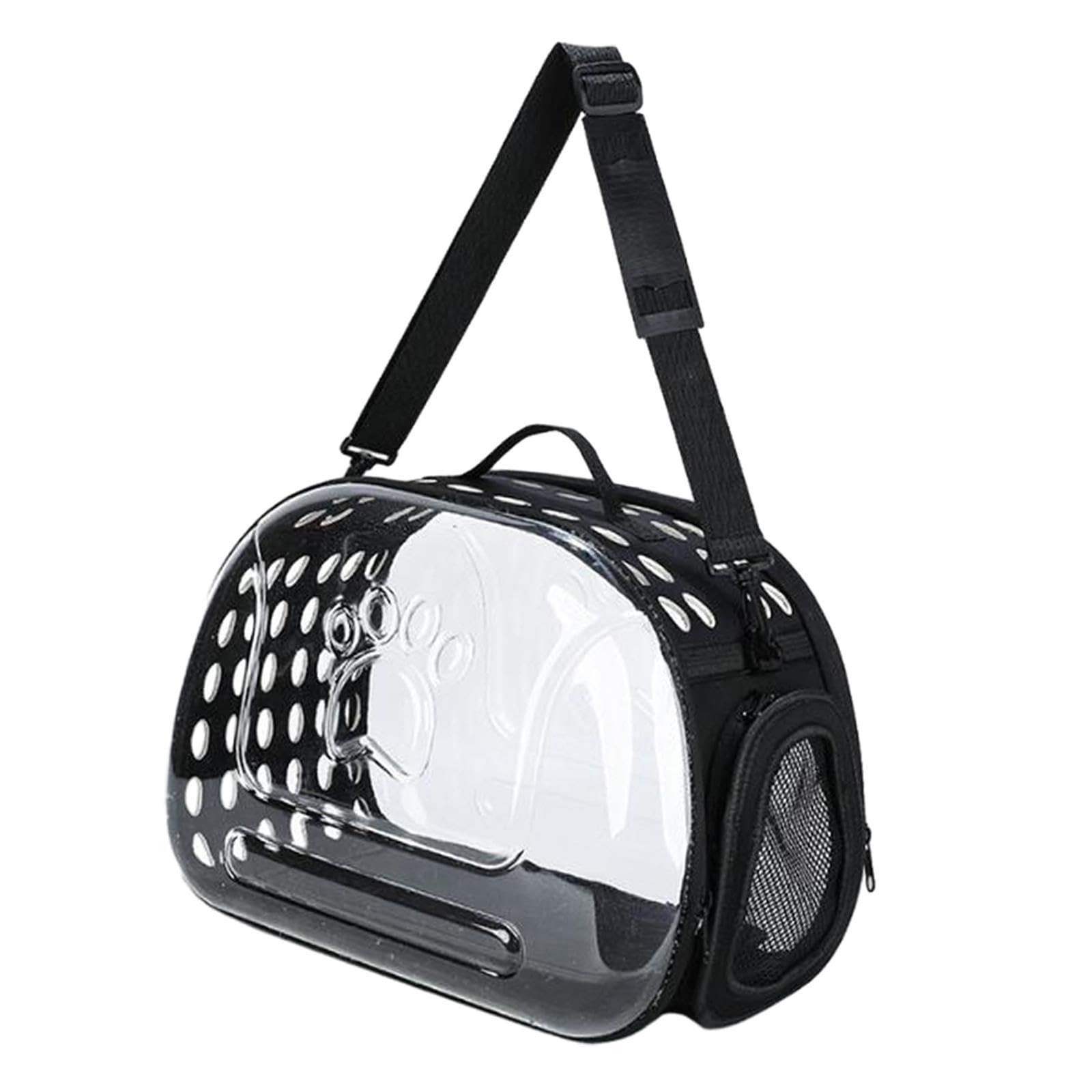 Transportín Transparente para Gatos con cómodo Acolchado, portátil y de Lados Suaves para Gatos y Cachorros, transportín Plegable Transparente para