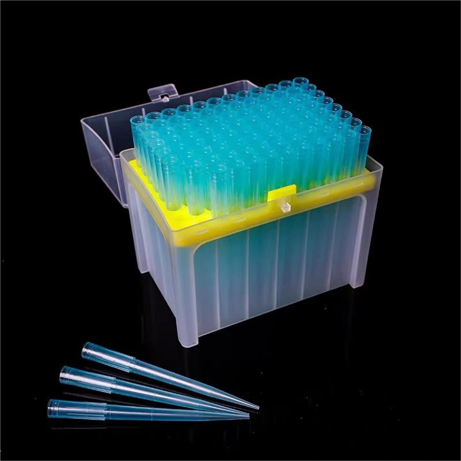 Caja de puntas de pipeta de plástico for laboratorio, con puntas de filtro de pipeta for experimentos, 10ul/10ul-L/20ul/50ul/100ul/200ul/300ul/1ml/5ml/10ml, 1 Juego(1ml-L tips and box)