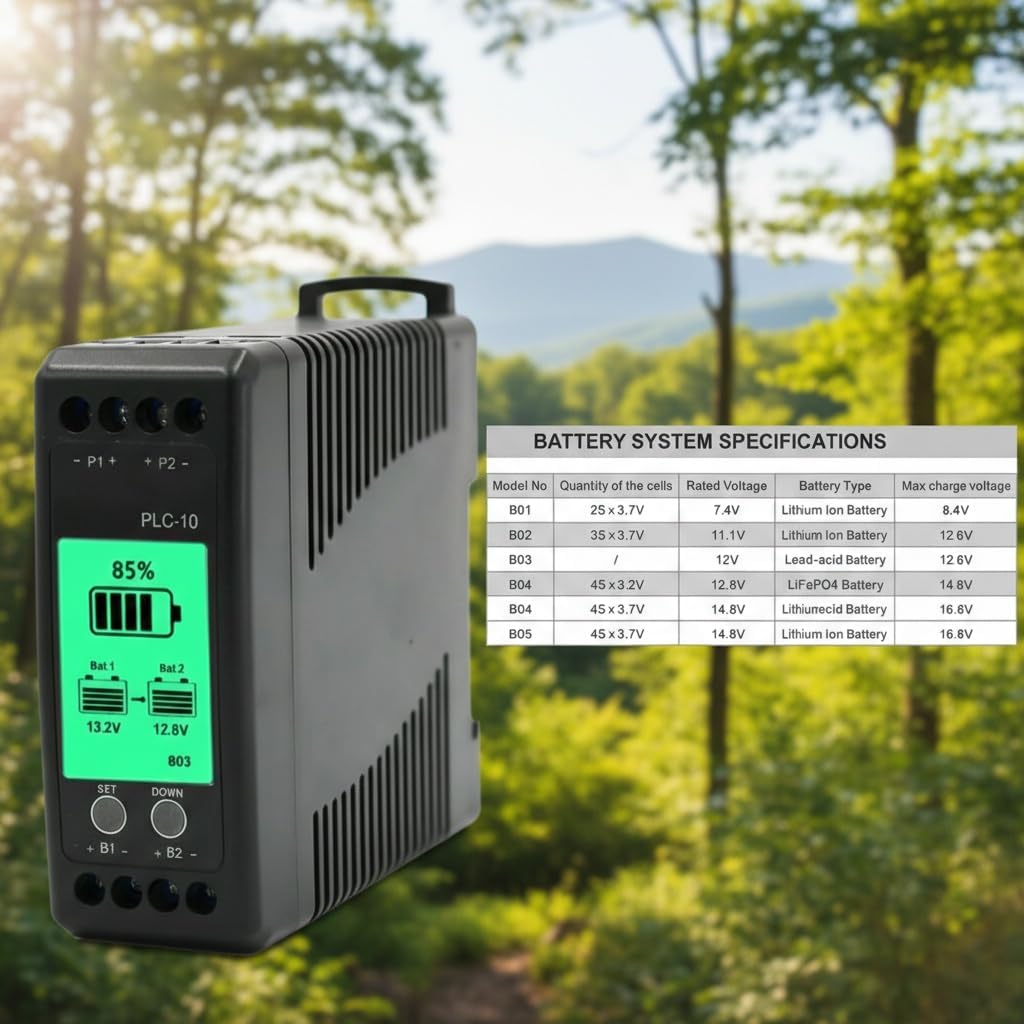 Battery Equalizer,10A Active Balancer Lipo/Lifepo4 Connected in Parallel Series LCD Meter for 24/36/48V/96V,PLC-10 Battery Equalizer 7-18V Touch Switch Batteries Voltage Balancer