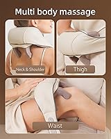 Vista 8 de Neck Massager for Pain Relief deep Tissue Relieves Tension Kneading Massager with Heat Improves Circulation Eases Muscle Soreness,Ideal Gifts(Beige)