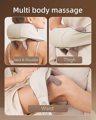 Miniatura 8 de Neck Massager for Pain Relief deep Tissue Relieves Tension Kneading Massager with Heat Improves Circulation Eases Muscle Soreness,Ideal Gifts(Beige)