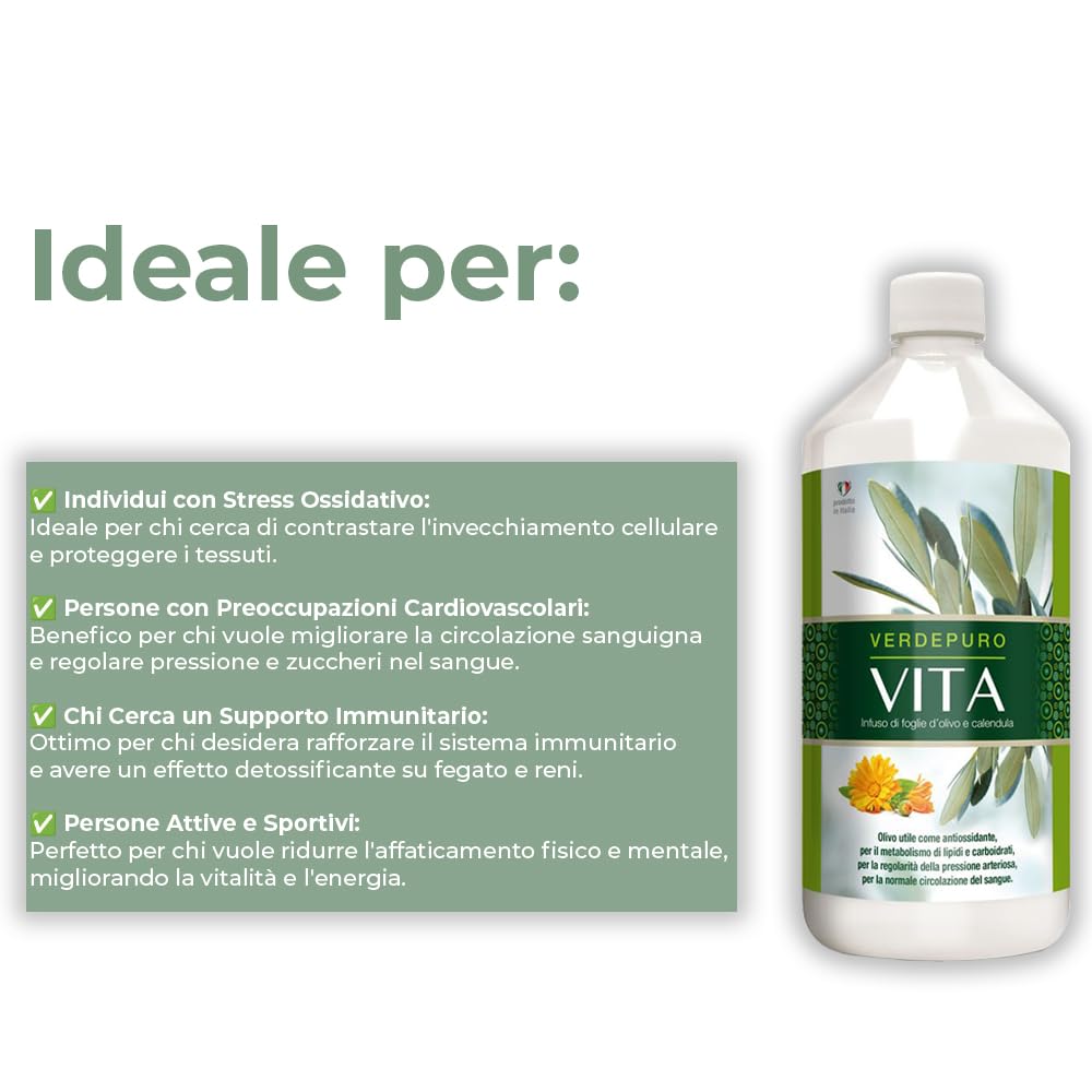 MyVitaly® Verdepuro Vita - Olivenblattextrakt flüssig Extra stärke - 20% Oleuropein Hochdosiert - Immunostabilisator Nahrungsergänzungsmittel 1 x 1000 ml