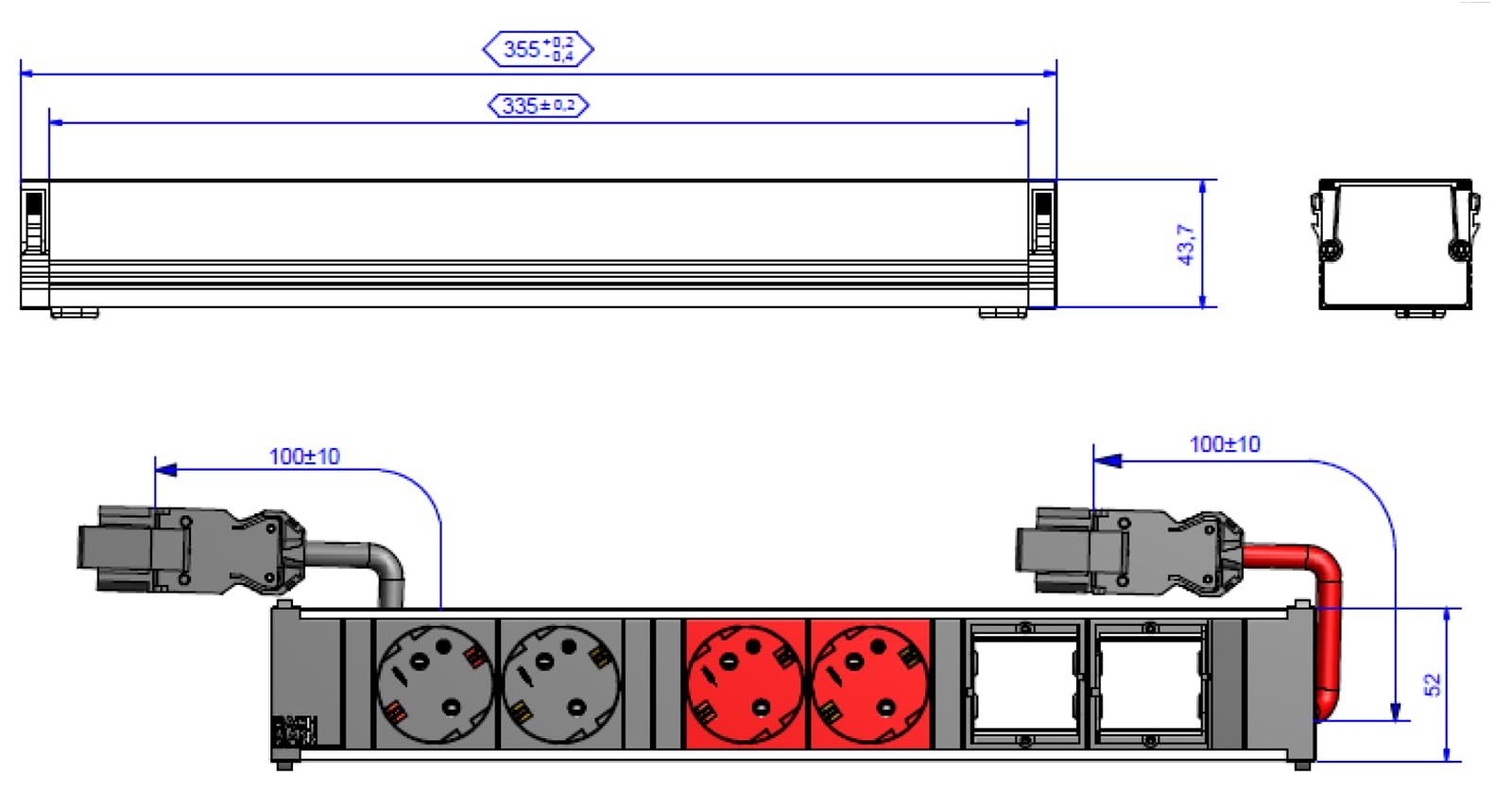 Bachmann 912.025 gniazdo wtykowe, 6-krotne