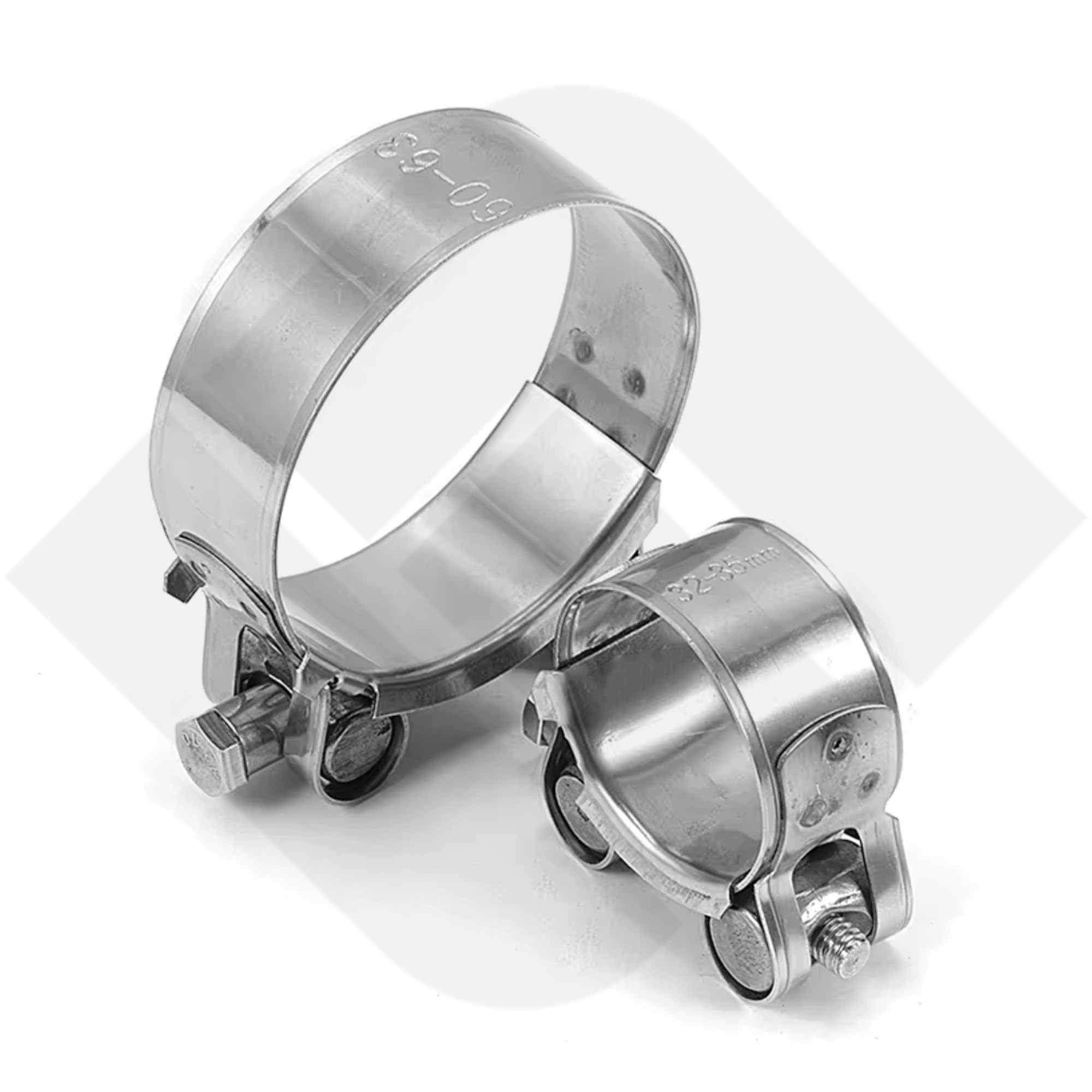 Gelenkbolzenschelle Edelstahl PREMIUM V2A-W4 Schlauchschellen Spannbackenschelle Auspuffschellen Gelenkbolzen Schelle (10, 23-25 mm)