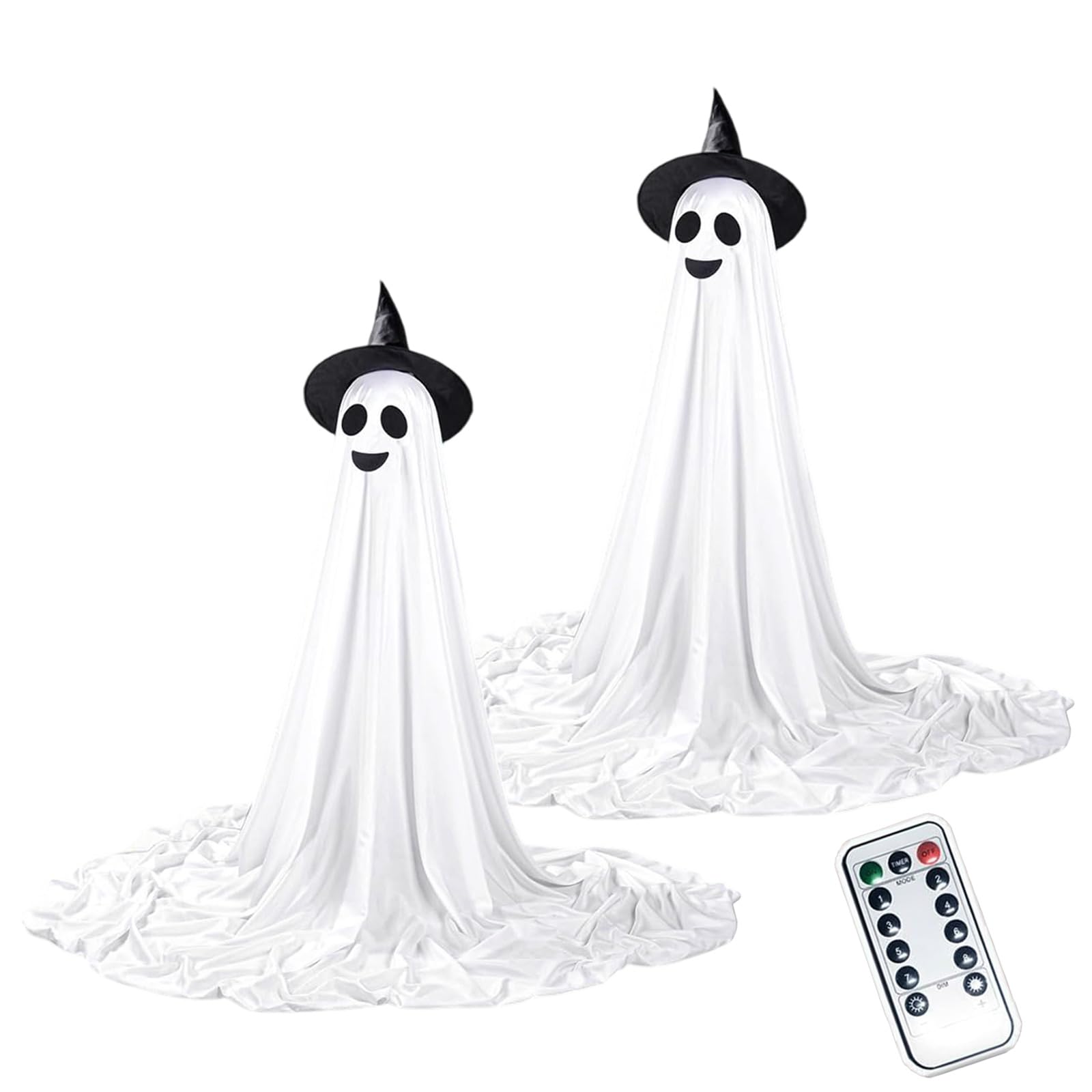 Tsophreniq Heights Glowing Halloweens Specter Decoration with LED Lights for Porch Yard Haunting Houses Indoor Outdoor Glowing Specter Yard Decorations