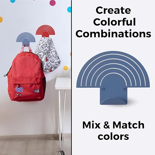 Miniatura 5 de ARTiLETTO Perchero decorativo diseño de arco iris de un solo o triple gancho, moderno perchero de pared para colgar abrigos, mochilas, sombreros y