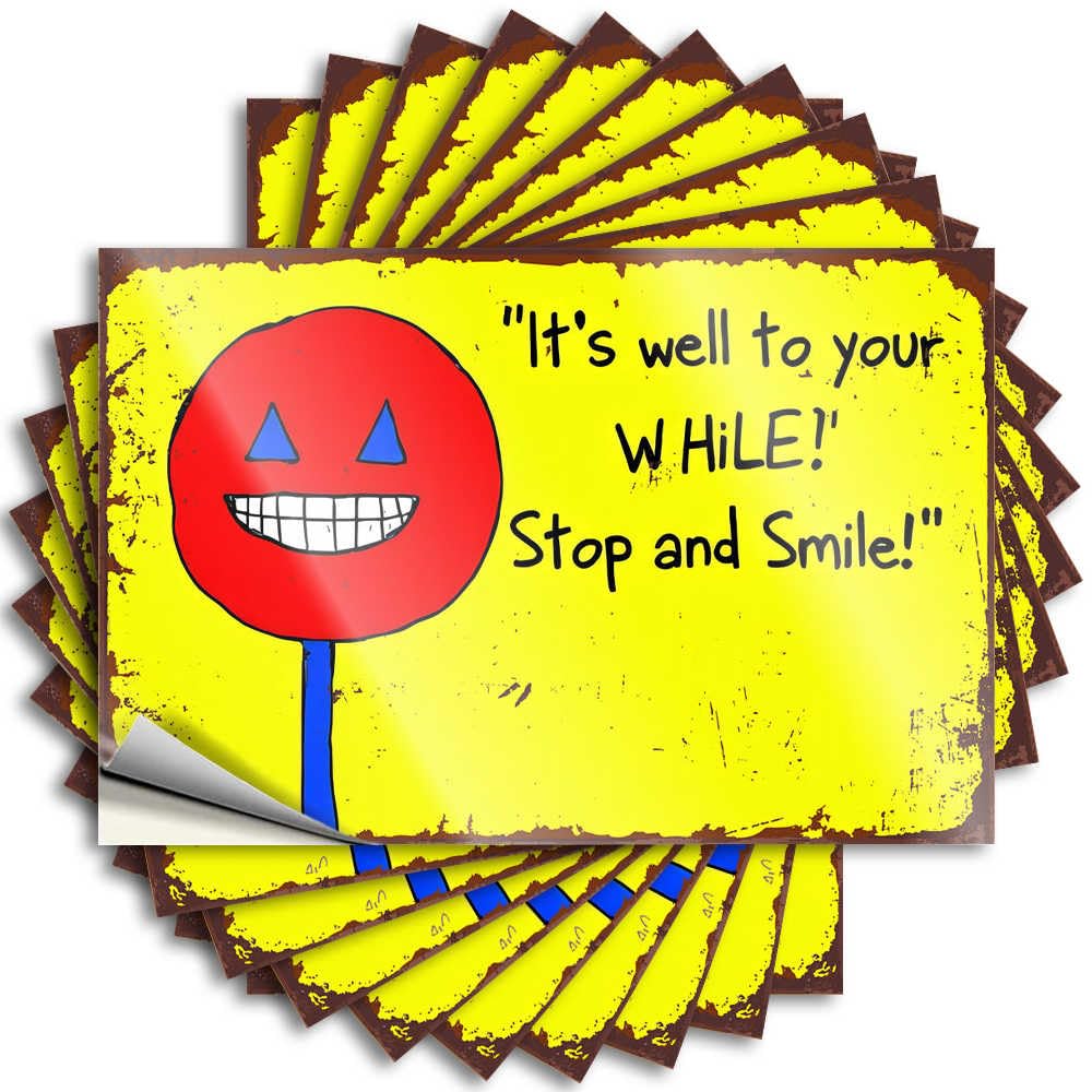 Funny Sticker Stop and Smile: A Joyful Reminder to Pause and Laugh! Stickers 10Pcs Adult Humor Stickers Funny Car Stickers and Decals(6X9CM)