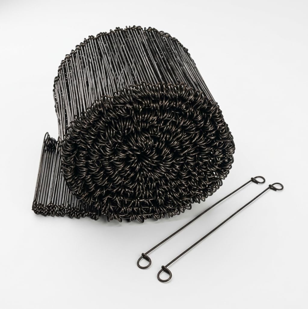 COCUS 150mm Double Loop 16 Gauge Metal Cable Ties – Black Annealed Pre-Formed Wire Ties for Rebar, Sacks & Industrial Use