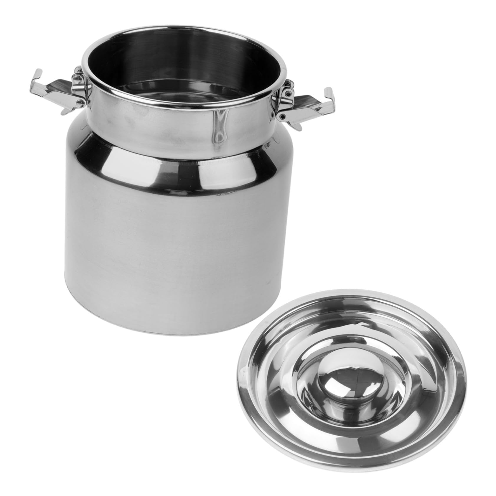 Amosfun Lata de Leche de Acero Inoxidable de 2.5l Tapa Hermética y Diseño Multiusos para Almacenamiento Seguro en Exteriores y Cafeterías