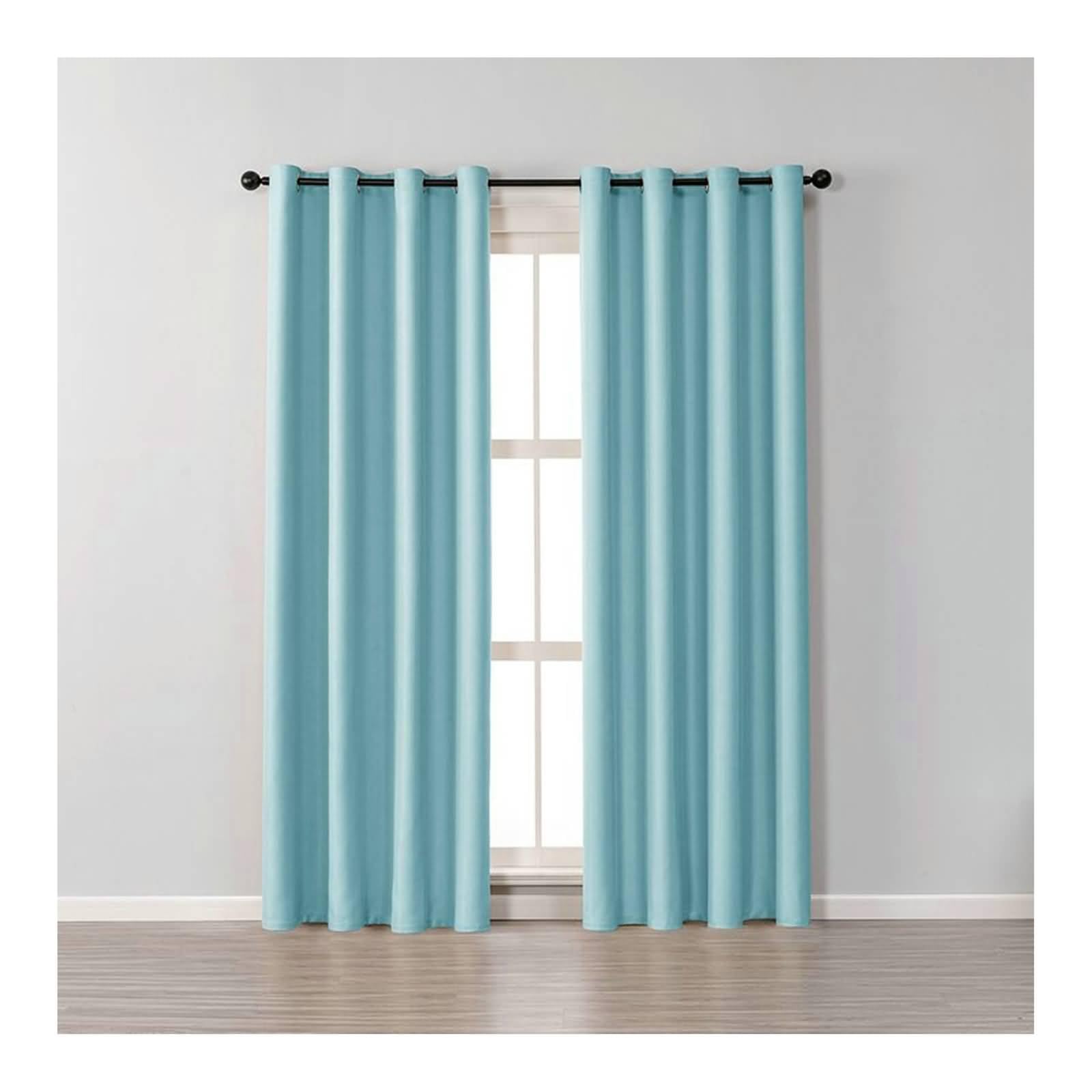 Mesnt Blackout Curtains 84 Inches Long, Cotton Thermal Insulated Room Darkening Blackout Curtain, Sky Blue, 38W x 84L inch