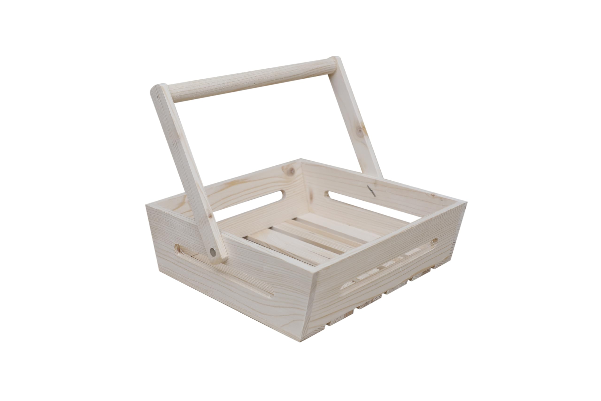 Help Them Shine Pinewood Rectangular Basket Tray, Raw Wood, 25x27x8 cm 2
