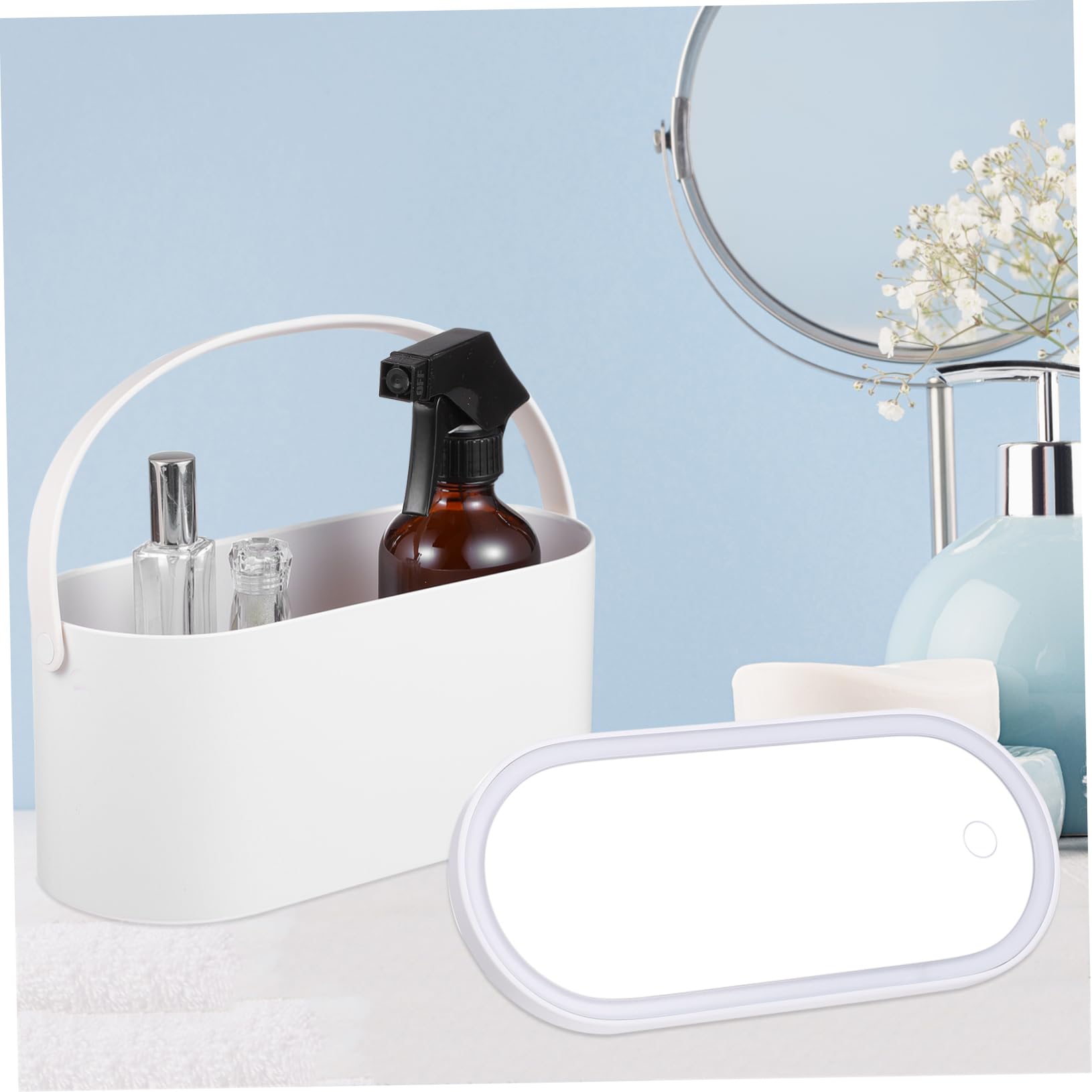 POPETPOP Przenośna Kosmetyczka z Lustrem Led Organizer Do Makijażu Idealna Do Podróży Outdooru i Kempingów z Dużą Przestrzenią Kosmetyki i Akcesoria Trwała Konstrukcja z Plastiku