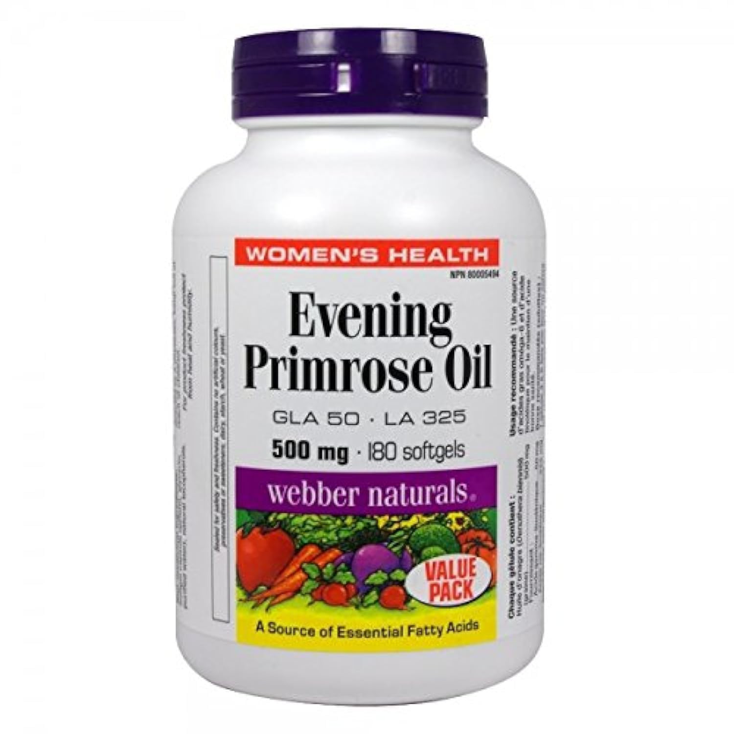 Webber Naturalsﾮ Evening Primrose Oil 500mg 180 softgels