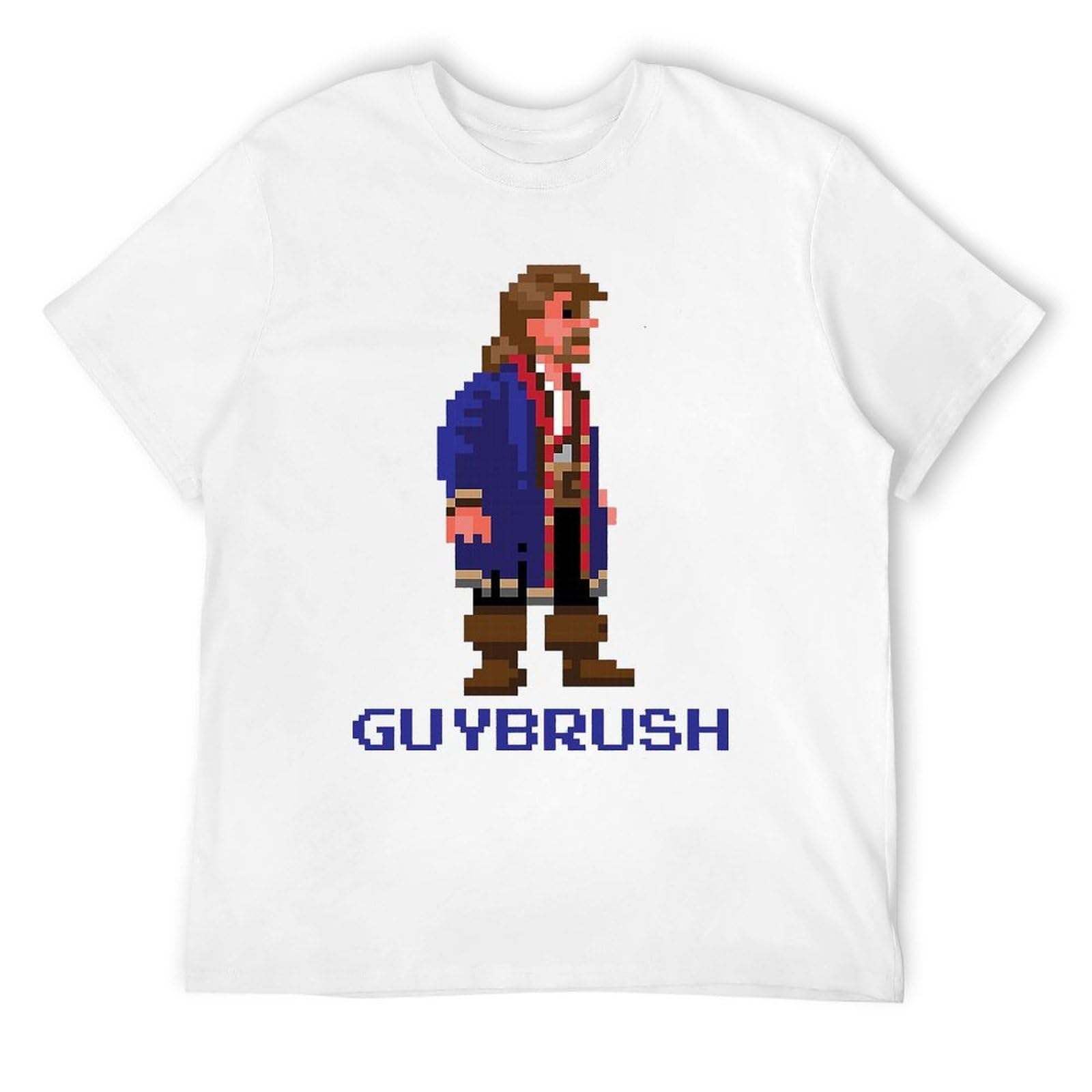 Guybrush Threepwood Pixel Character Profile Monkey Island Men's T-Shirt. White L