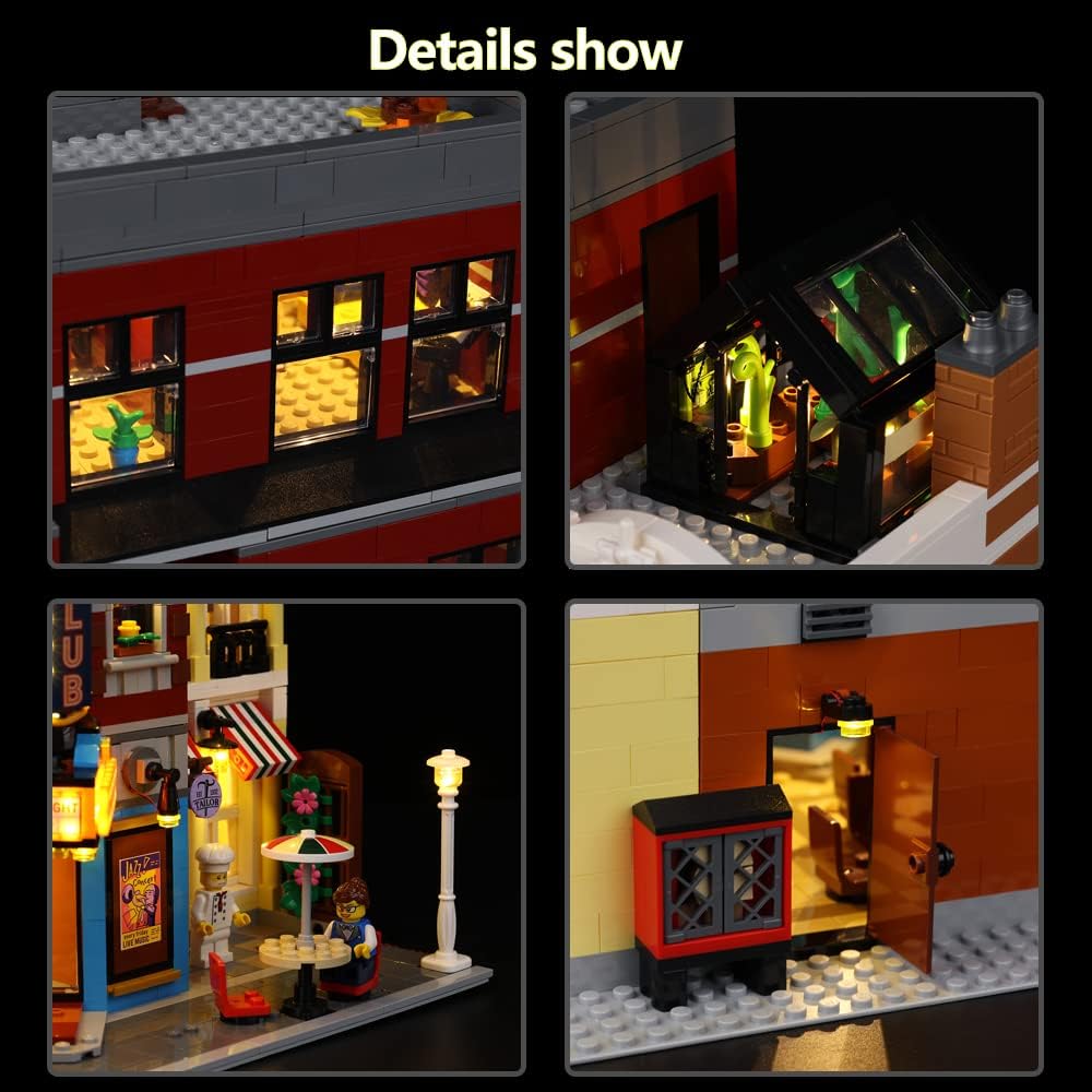 Kyglaring LED Lighting Kit for Lego Icons Jazz Club 10312 Building Set (No Model) - Lights Set Compatible with Lego 10312 Set - Without Building Set(Remote Version)